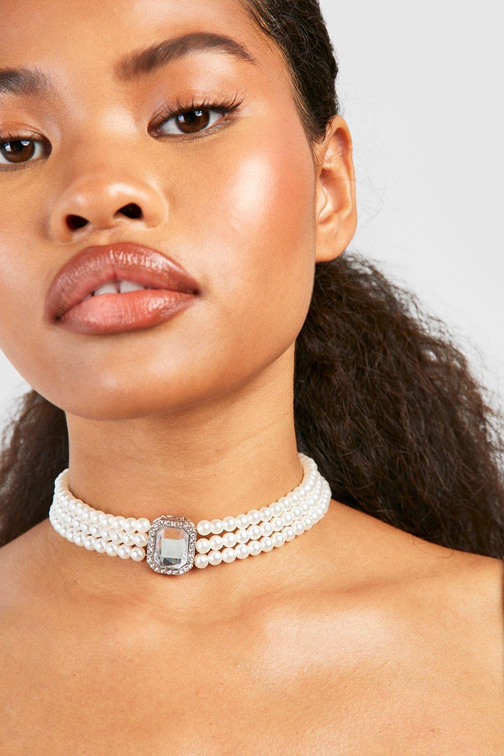 boohoo Zig Zag Suedette Choker - Black - One Size