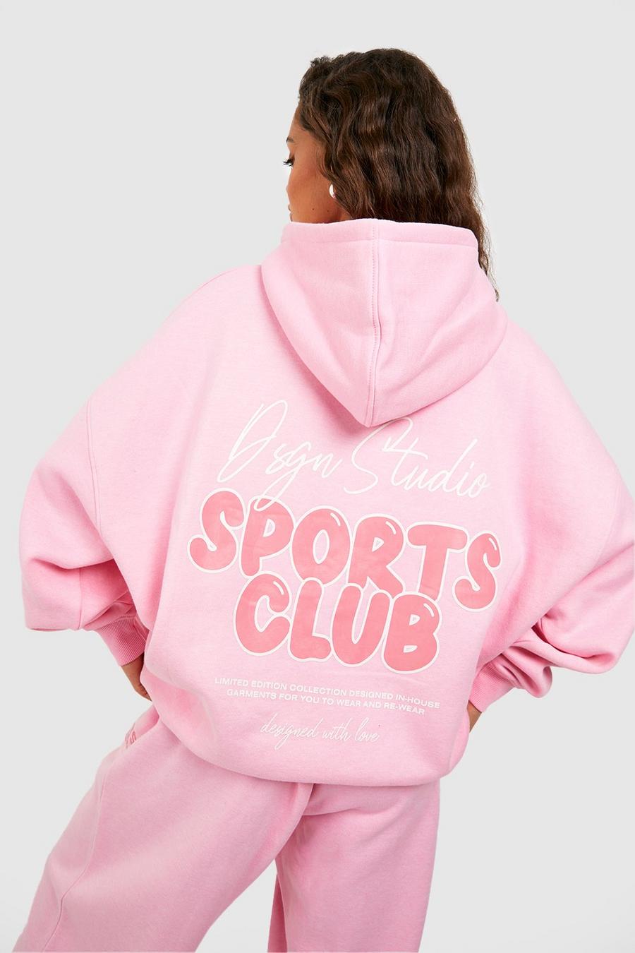 Pink Dsgn Studio Sports Bubble Slogan Oversized Hoodie