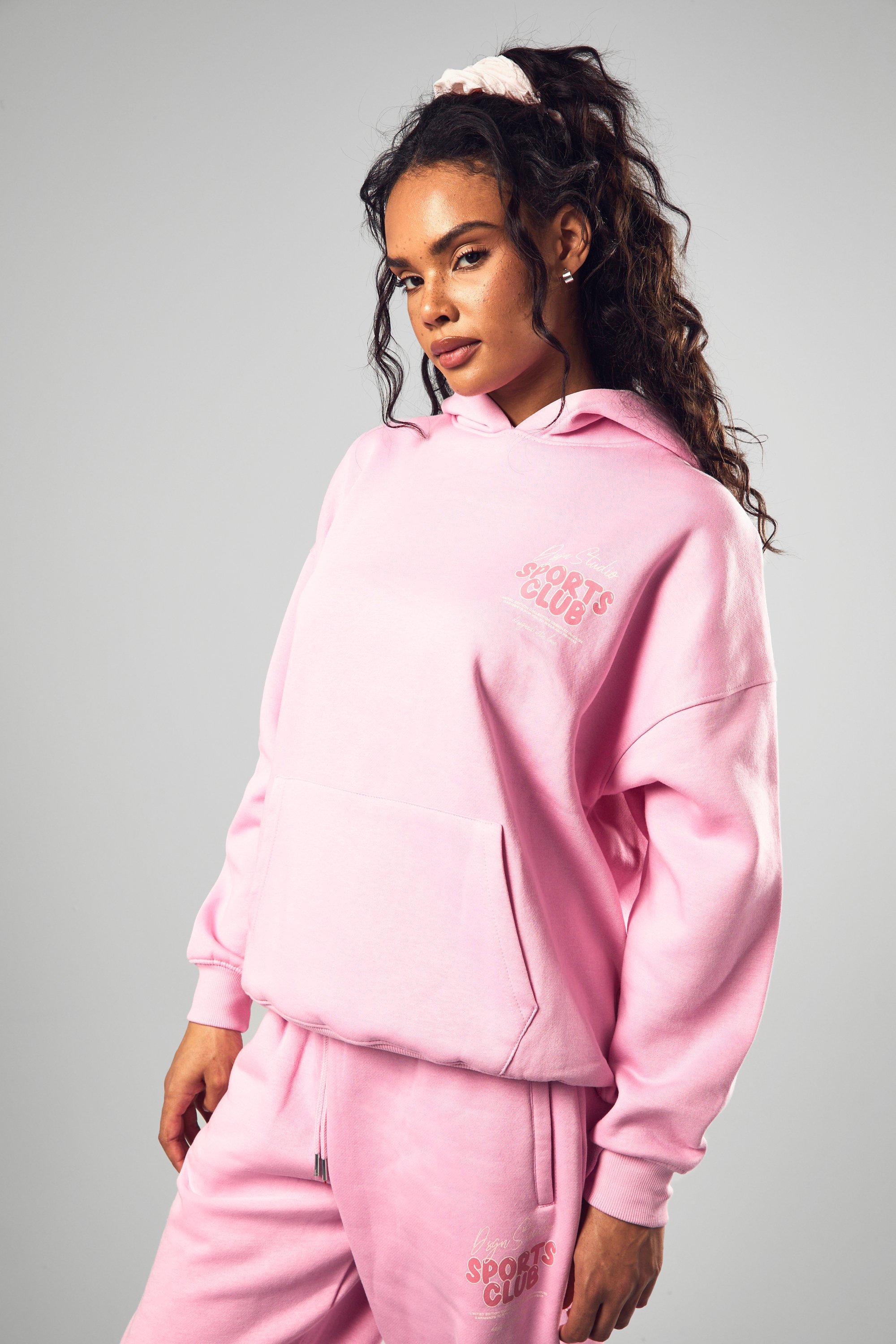 Pink sports hoodie best sale