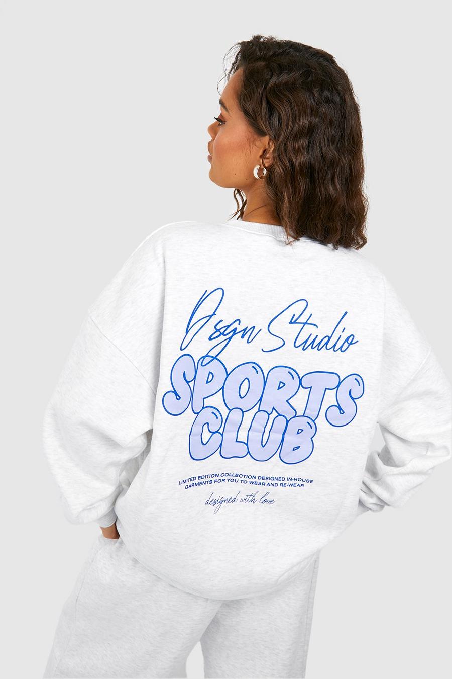 Oversize Sweatshirt mit Dsgn Studio Sport Slogan, Ash grey image number 1