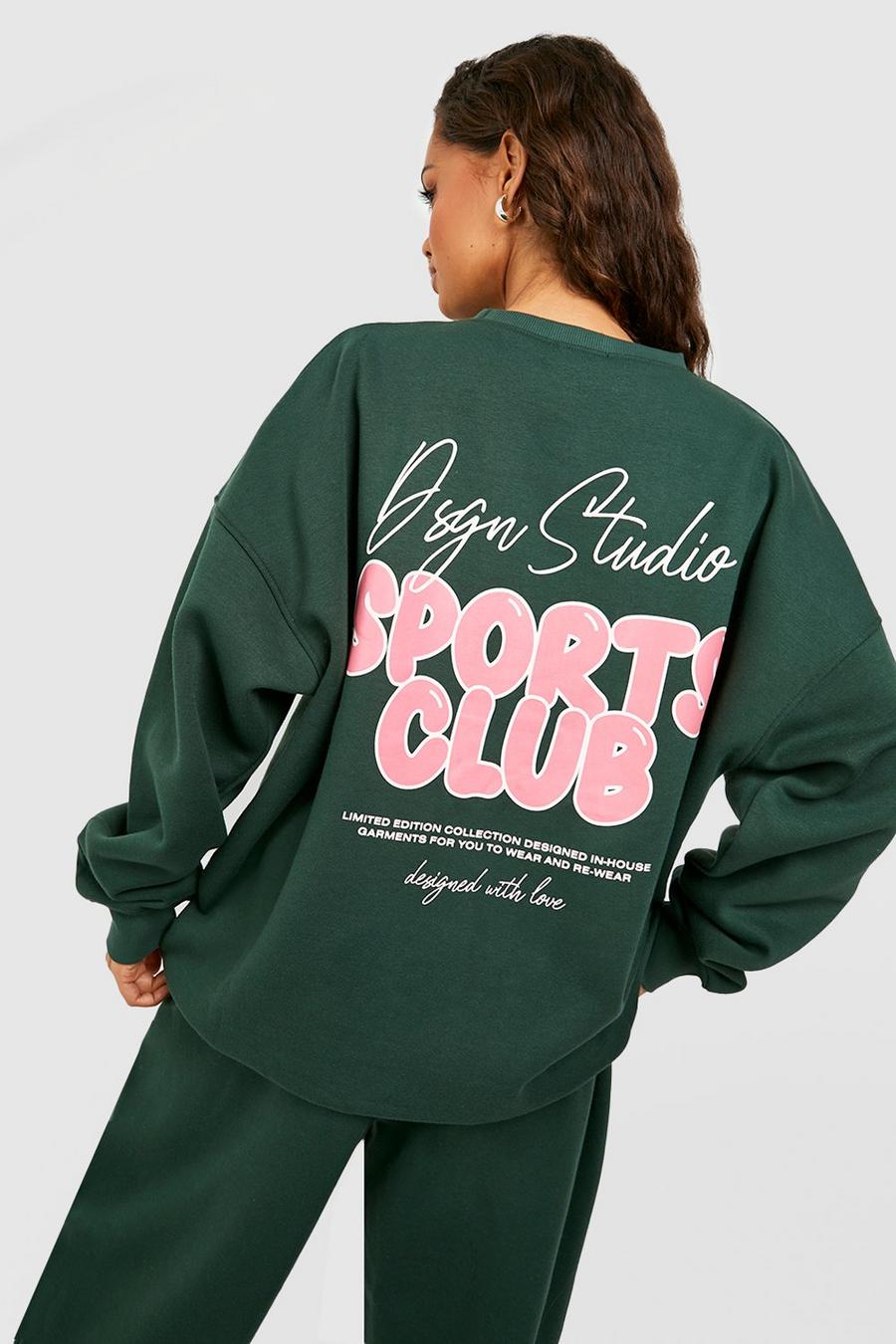 Oversize Sweatshirt mit Dsgn Studio Sport Slogan, Green