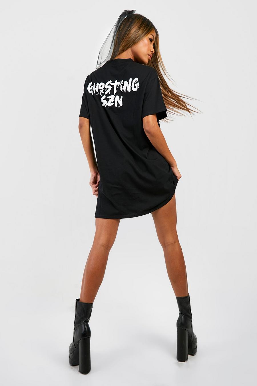 Black Halloween Ghosting Szn T-shirt Dress