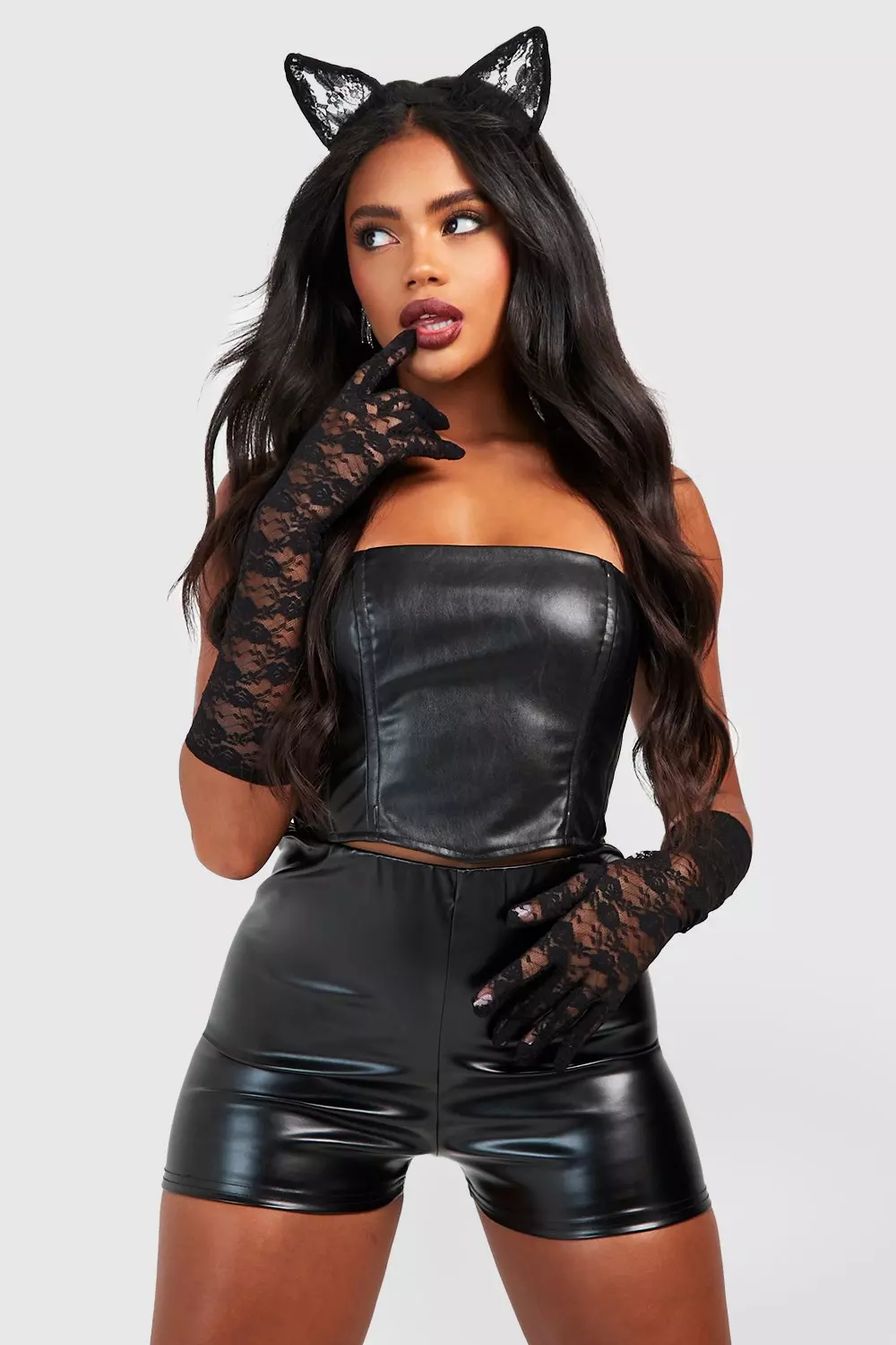 Faux Leather Look Hot Pants