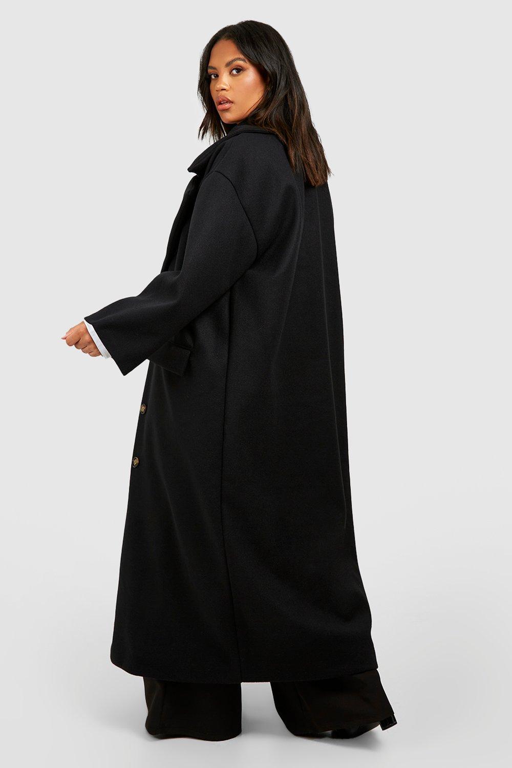 Plus Wool Look Oversized Maxi Coat boohoo DK