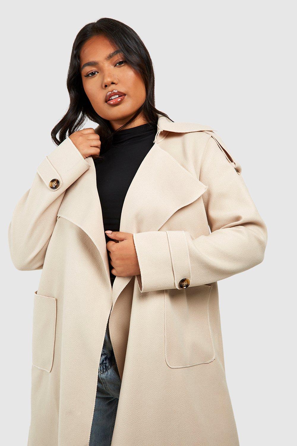 Plus size best sale beige trench coat