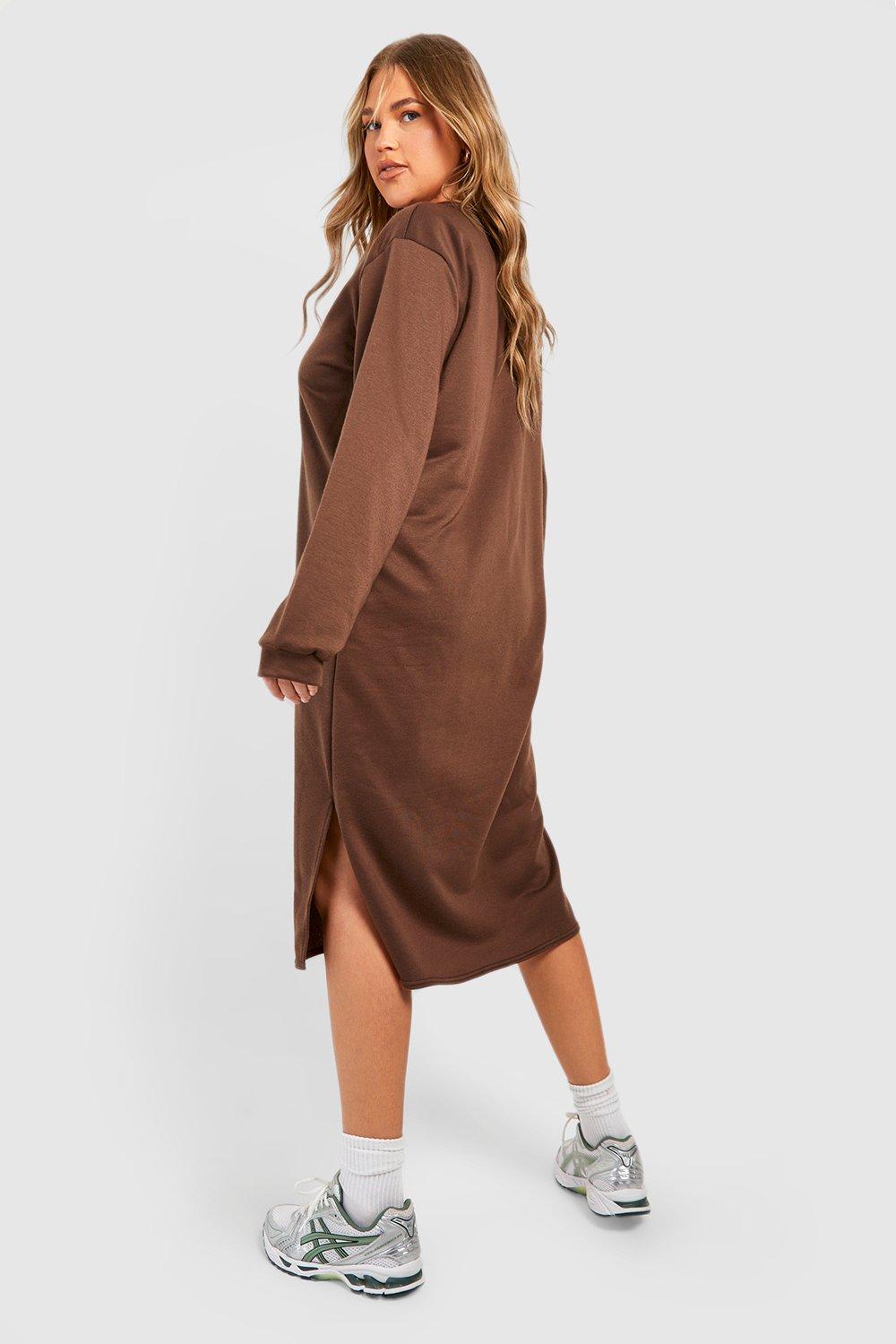 Object longline jumper in brown