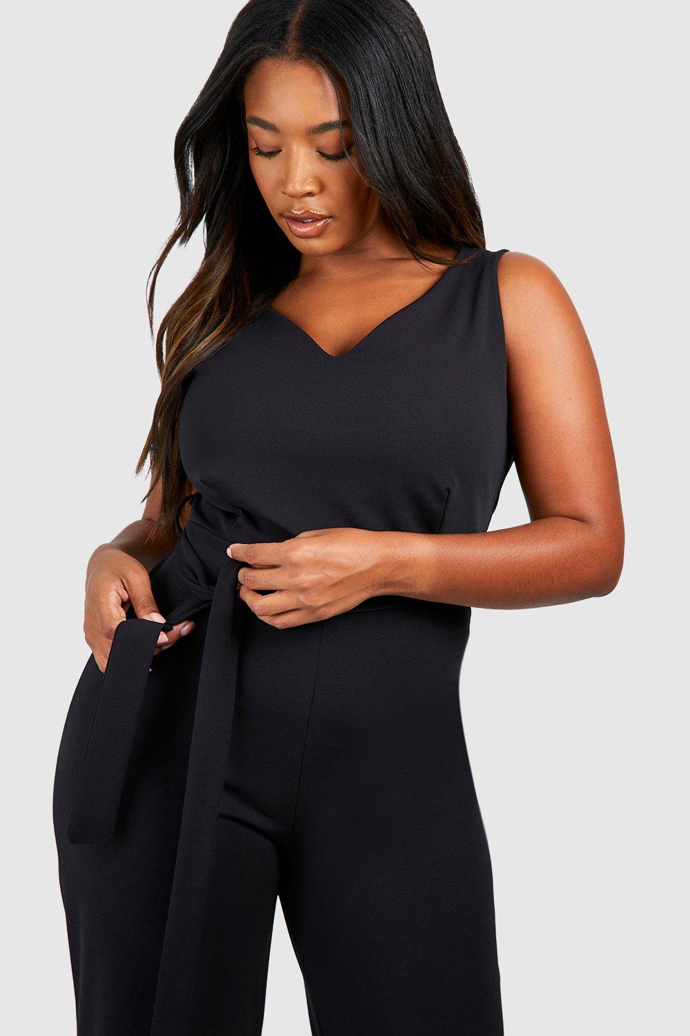 Crepe wide leg jumpsuit on sale