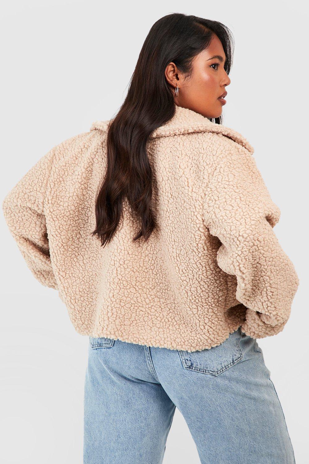 teddy bear crop jacket