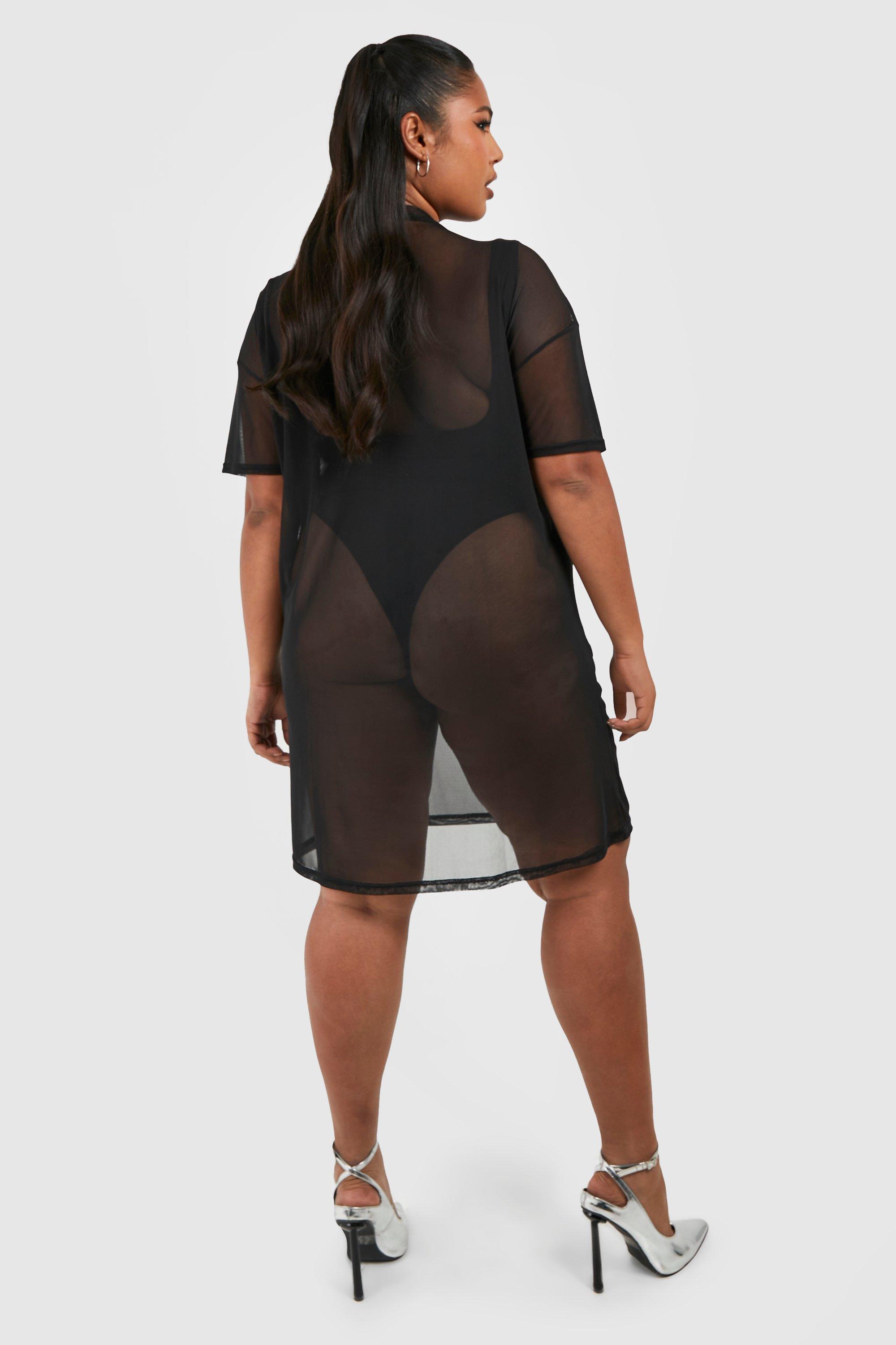 Mesh t shirt shop dress plus size