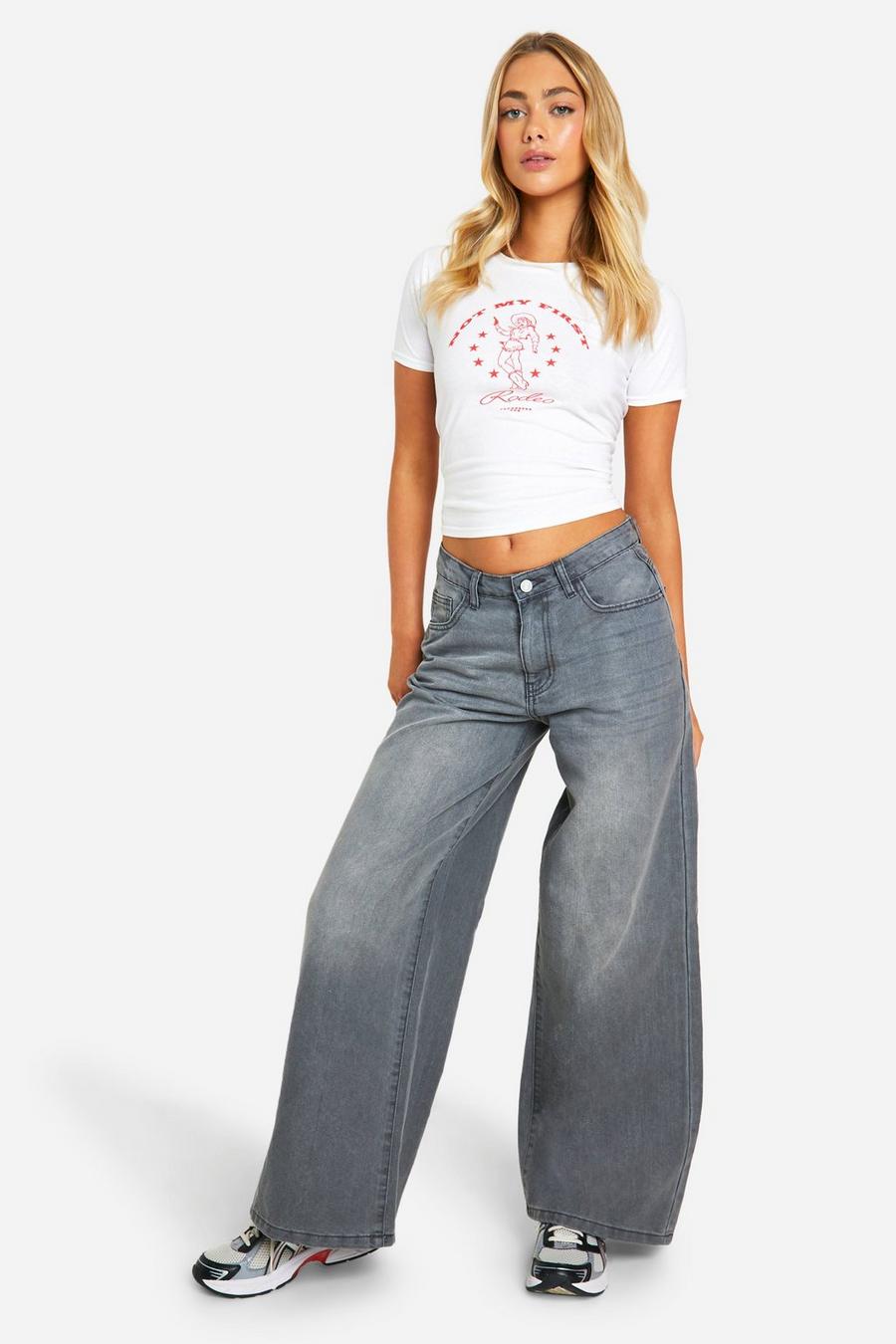 Jeans mit weitem Bein, Mid grey image number 1