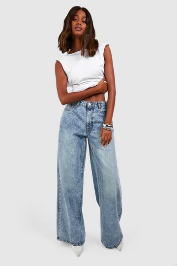 Wide Leg Jeans acid wash light blue