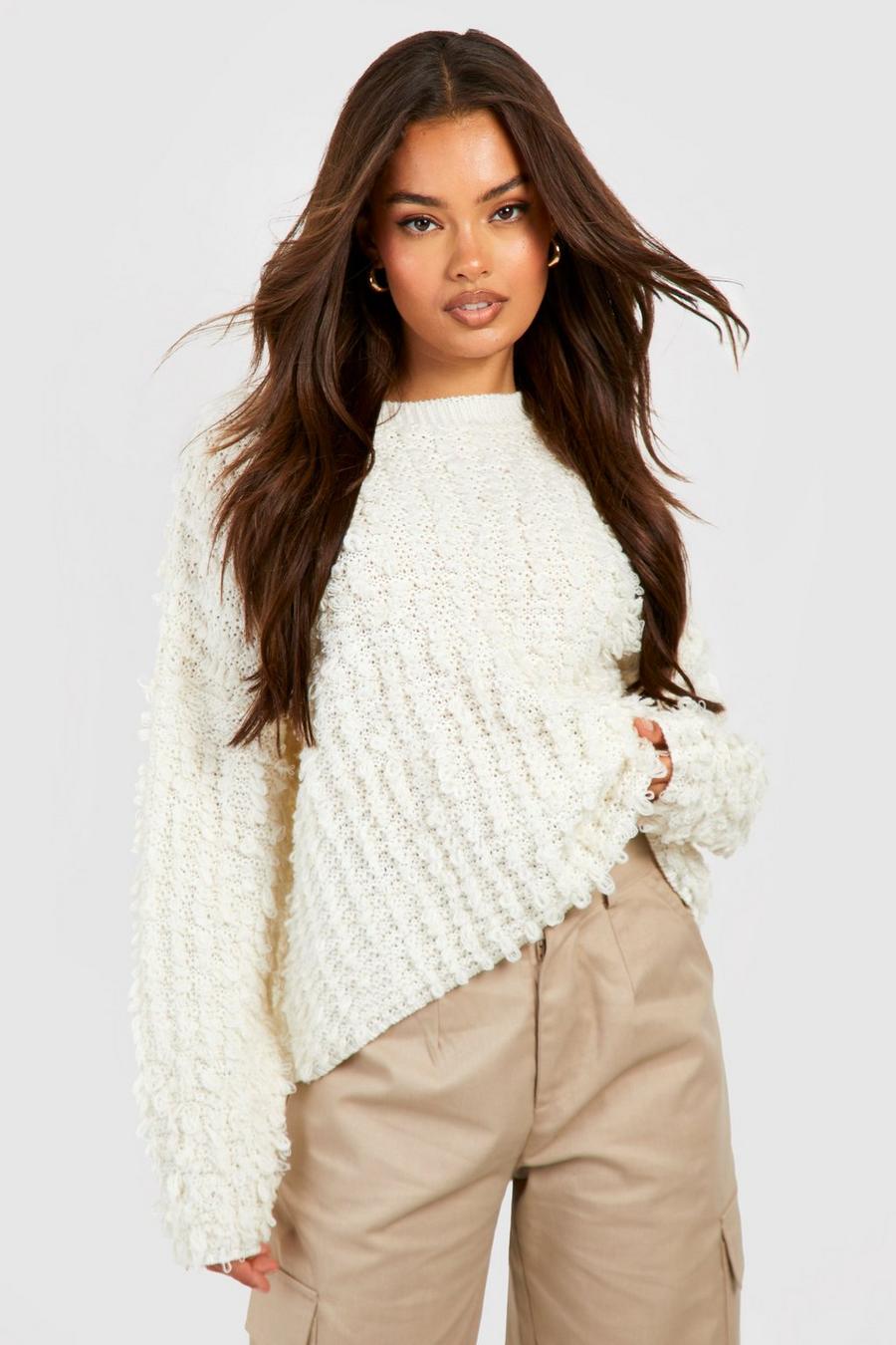 White Loopy Stitch Jumper image number 1