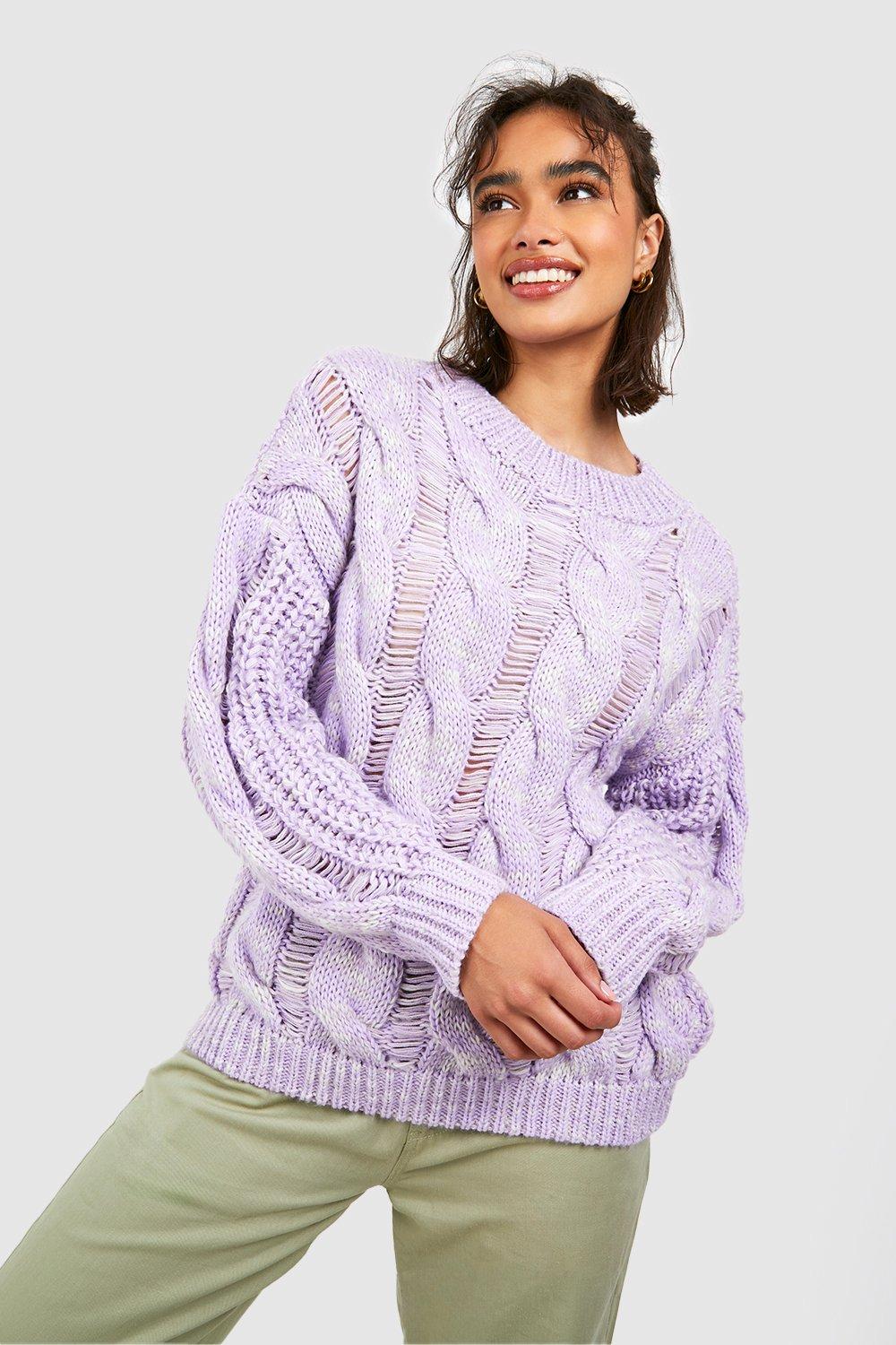 Knitted jumper - Light pink marl - Ladies