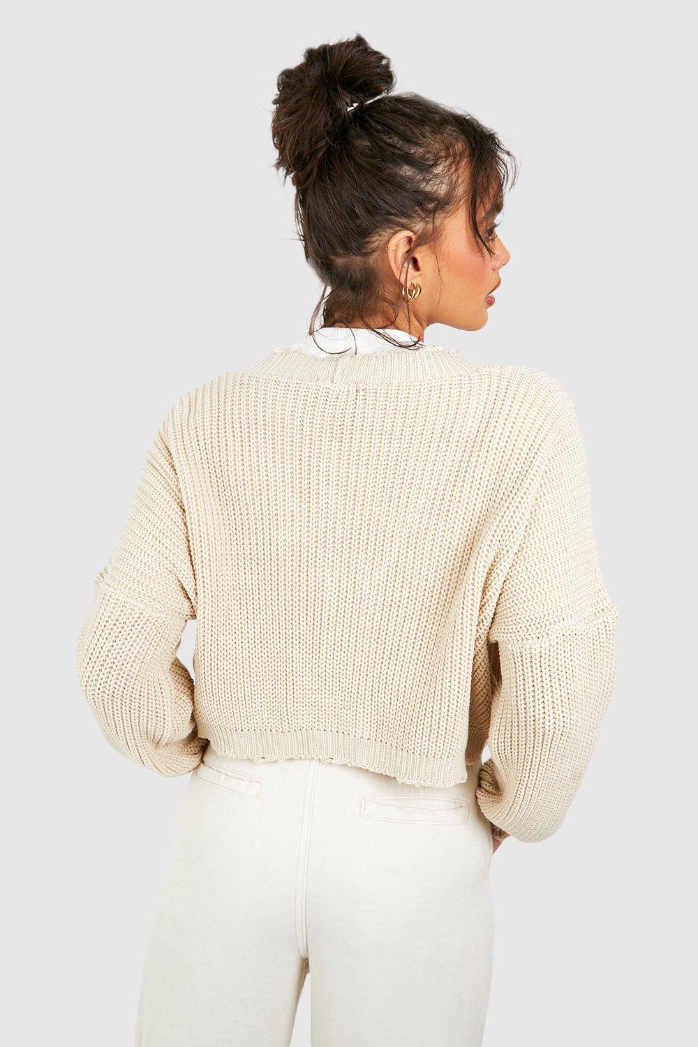 Cream slouchy outlet cardigan