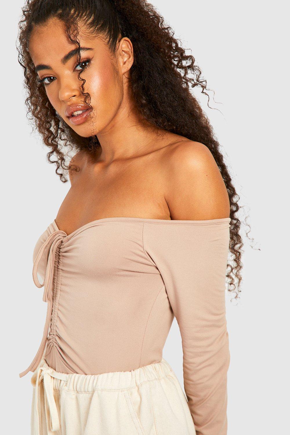 Strapless v sale neck bodysuit