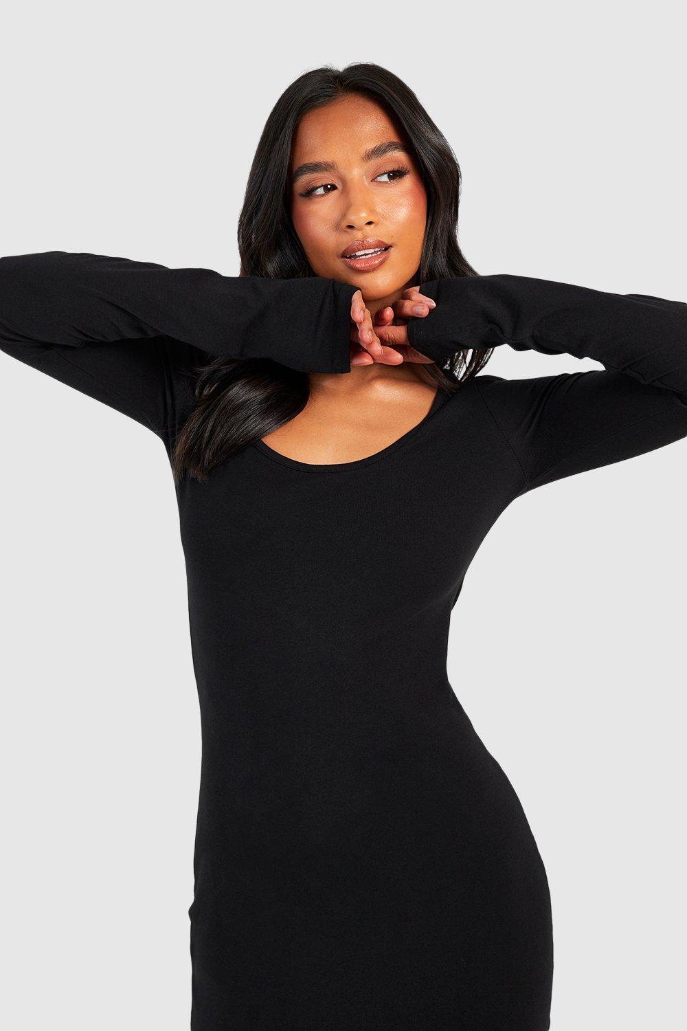 Boohoo petite deals black dress