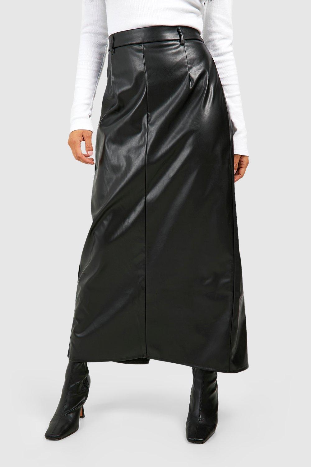 Faux Leather Pencil Maxi Skirt