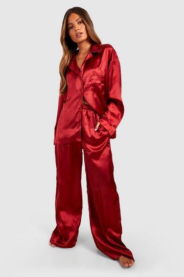 Oversized Satin Pyjama red