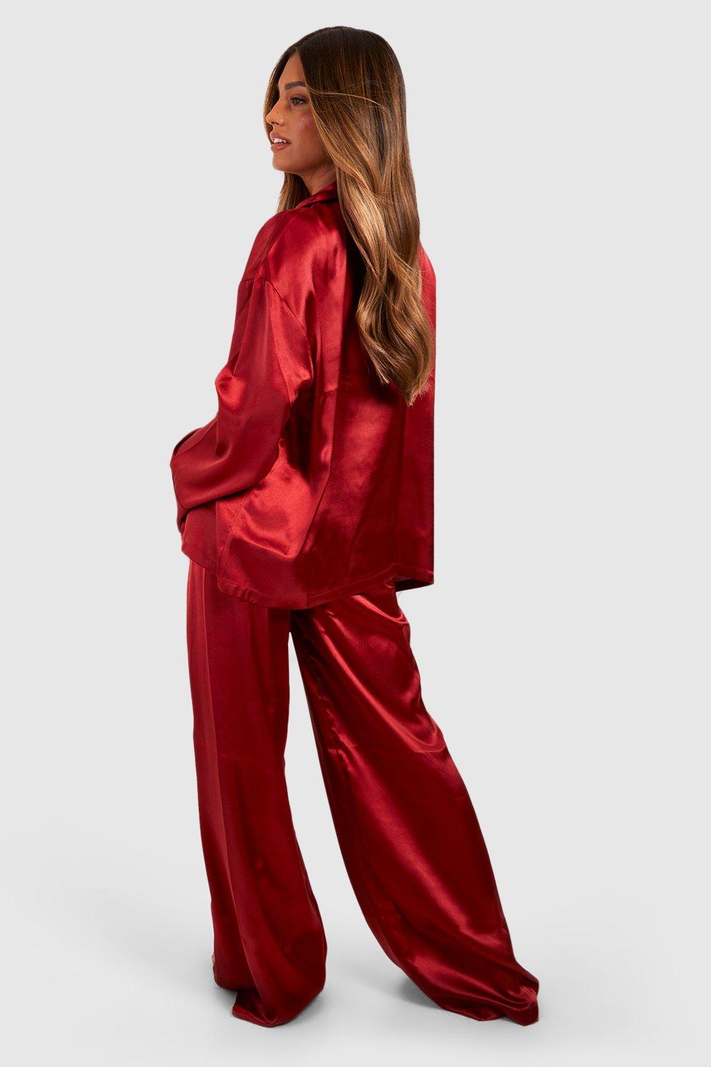 Satin discount pjs boohoo