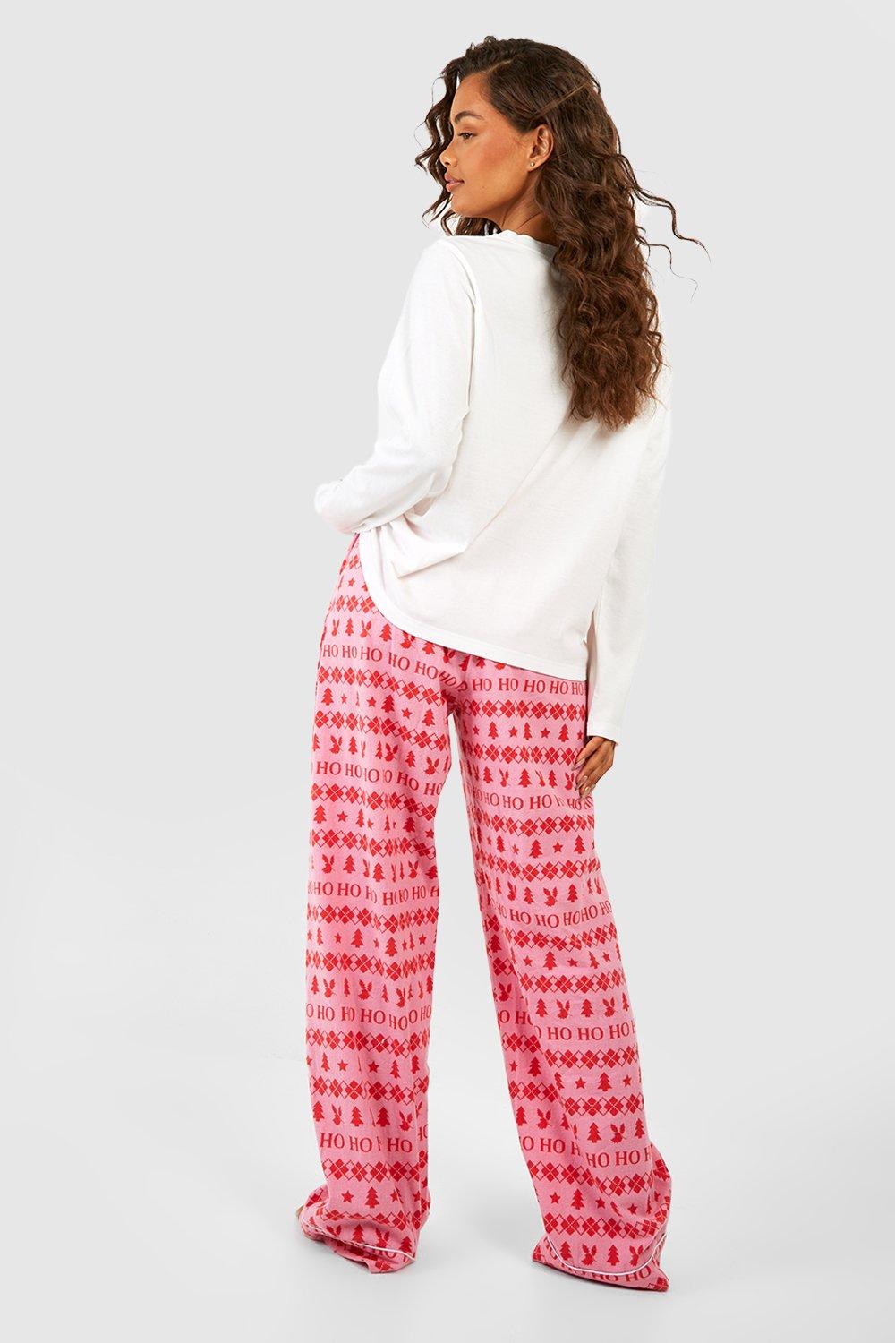 Pink sales christmas pants