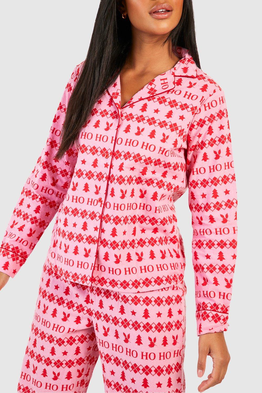 Christmas Brushed Print Pajama Pants Set