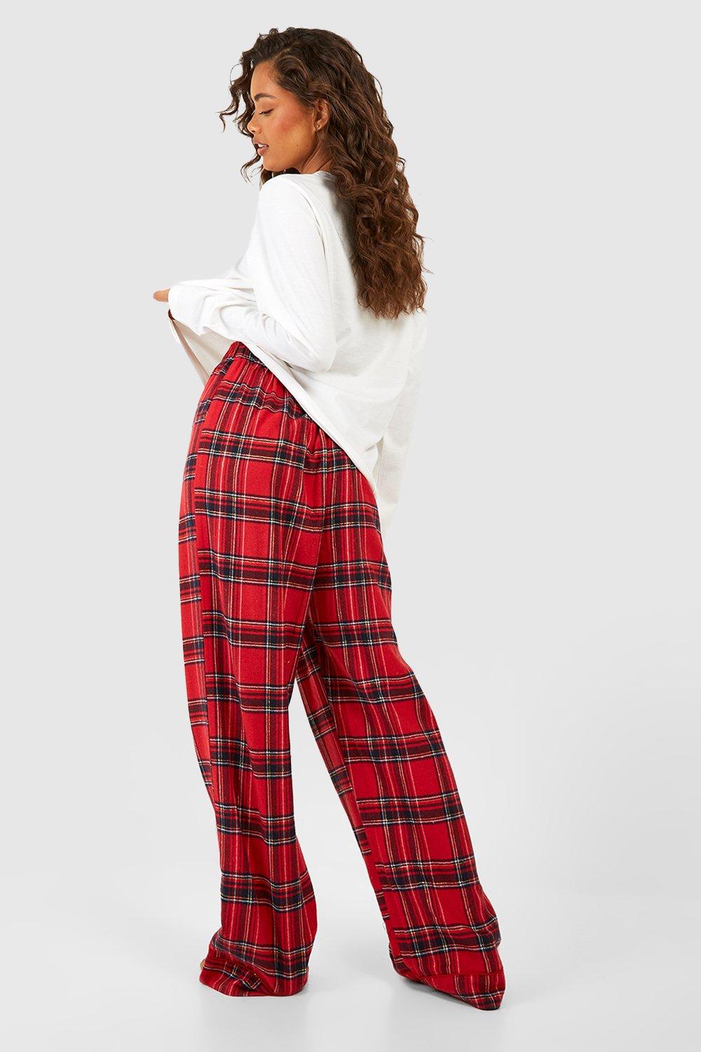 Christmas Print T Shirt And Brushed Flannel Pants Set