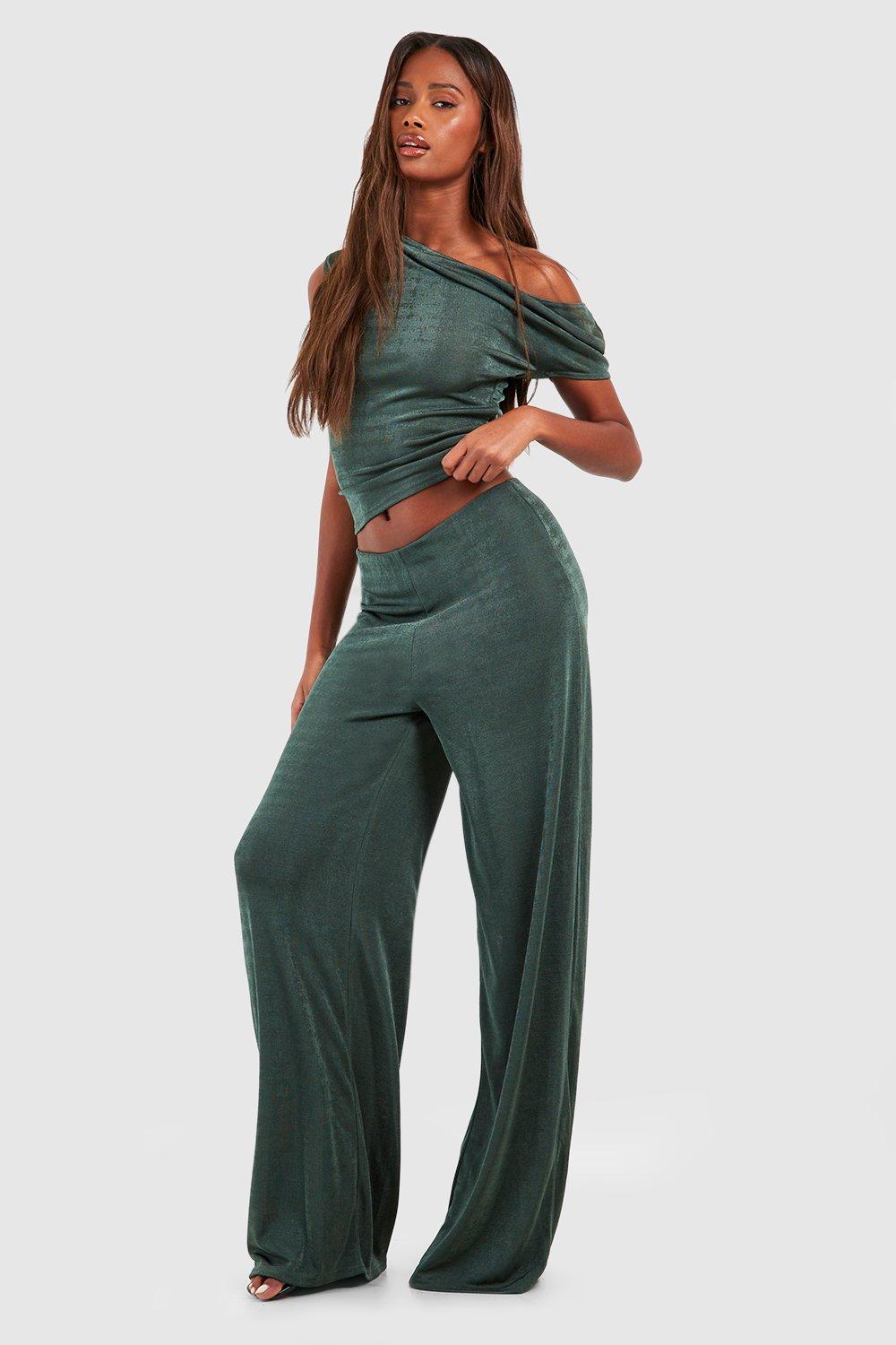 HIIT Ribbed Gym Leggings Co-ord Size L in Sage Green