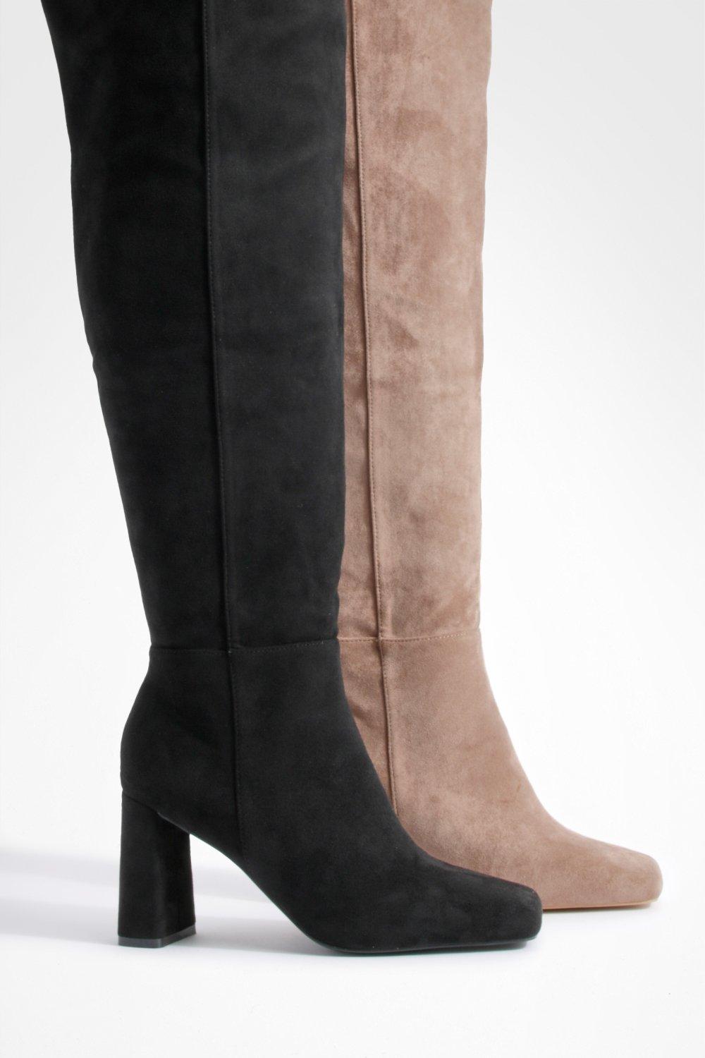 Wide calf over knee best sale boots uk