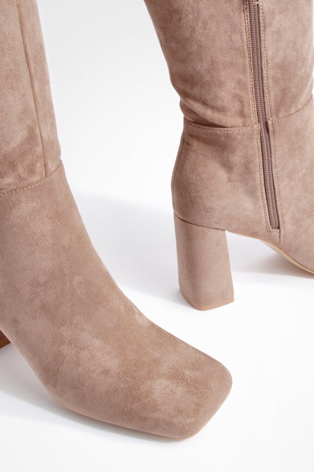 Wide Fit Tab Detail Over The Knee Boots boohoo NZ