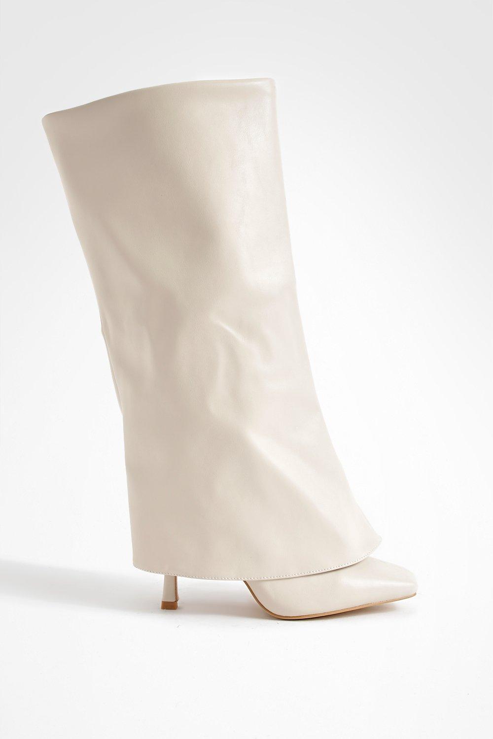 Wide Width Square Toe Foldover Boots boohoo USA