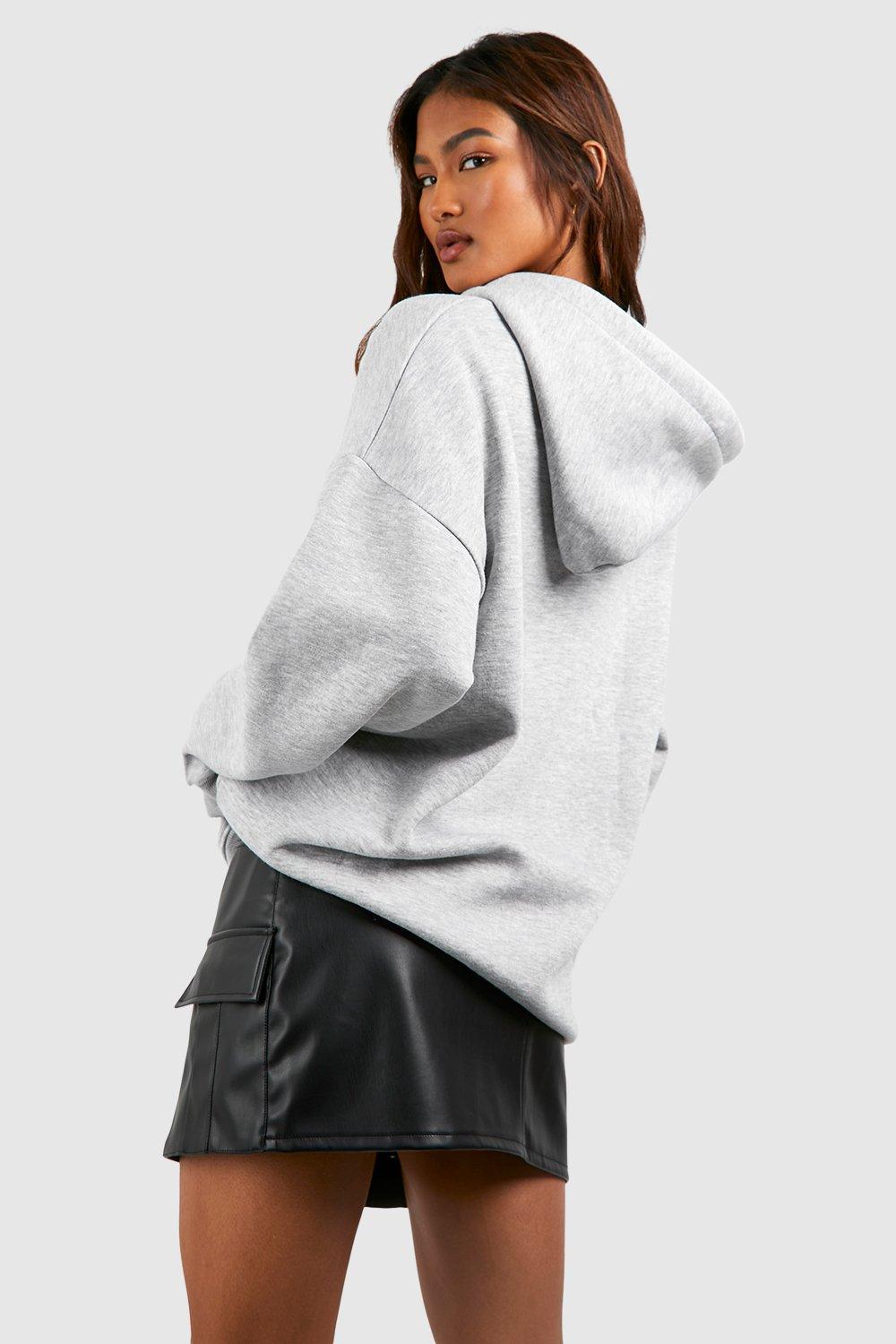 Women's Grey Marl Tall Basic Zip Through Hoodie