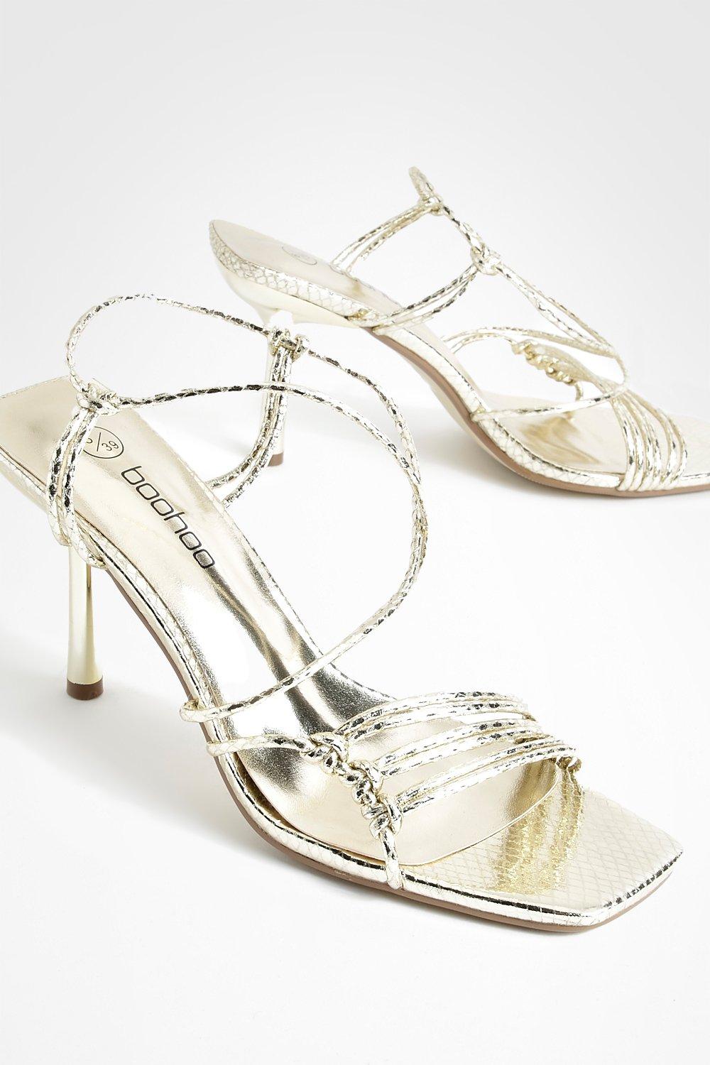 Silver strappy heels 3 hot sale inch