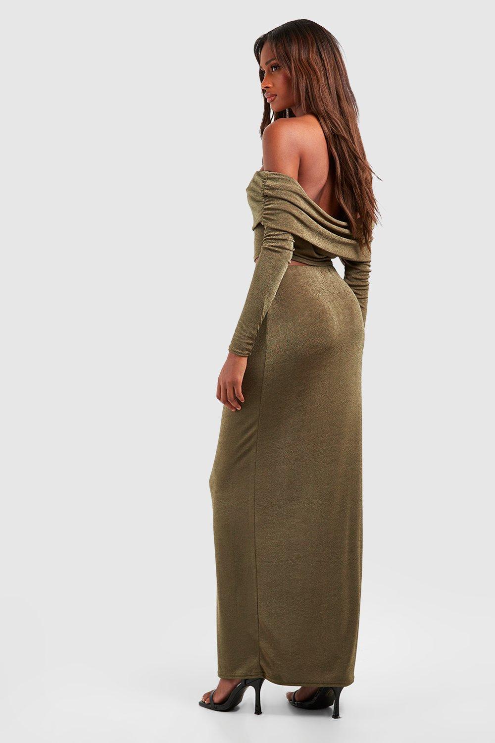 Long khaki shop skirts dress