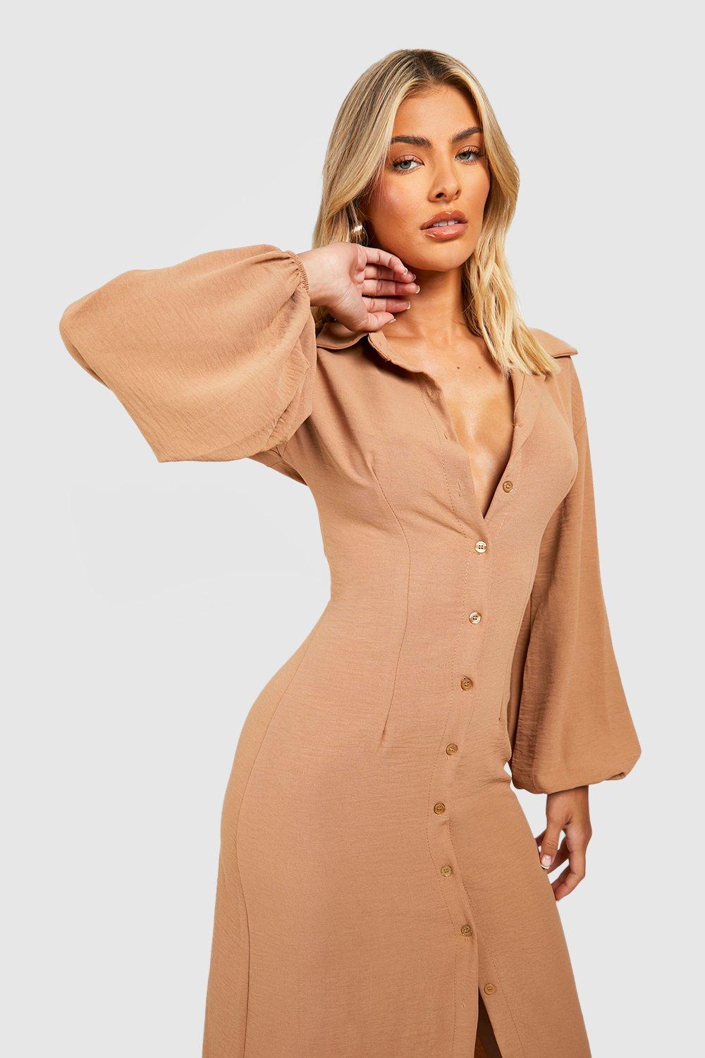 Boohoo maxi hot sale shirt dress