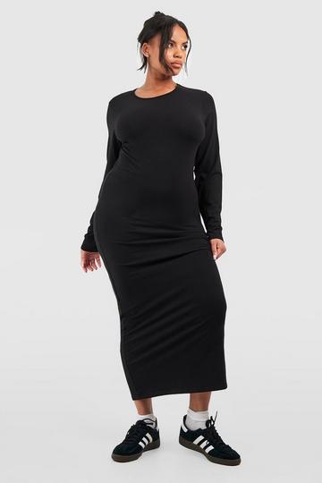 Plus Premium Super Soft Midaxi Dress black