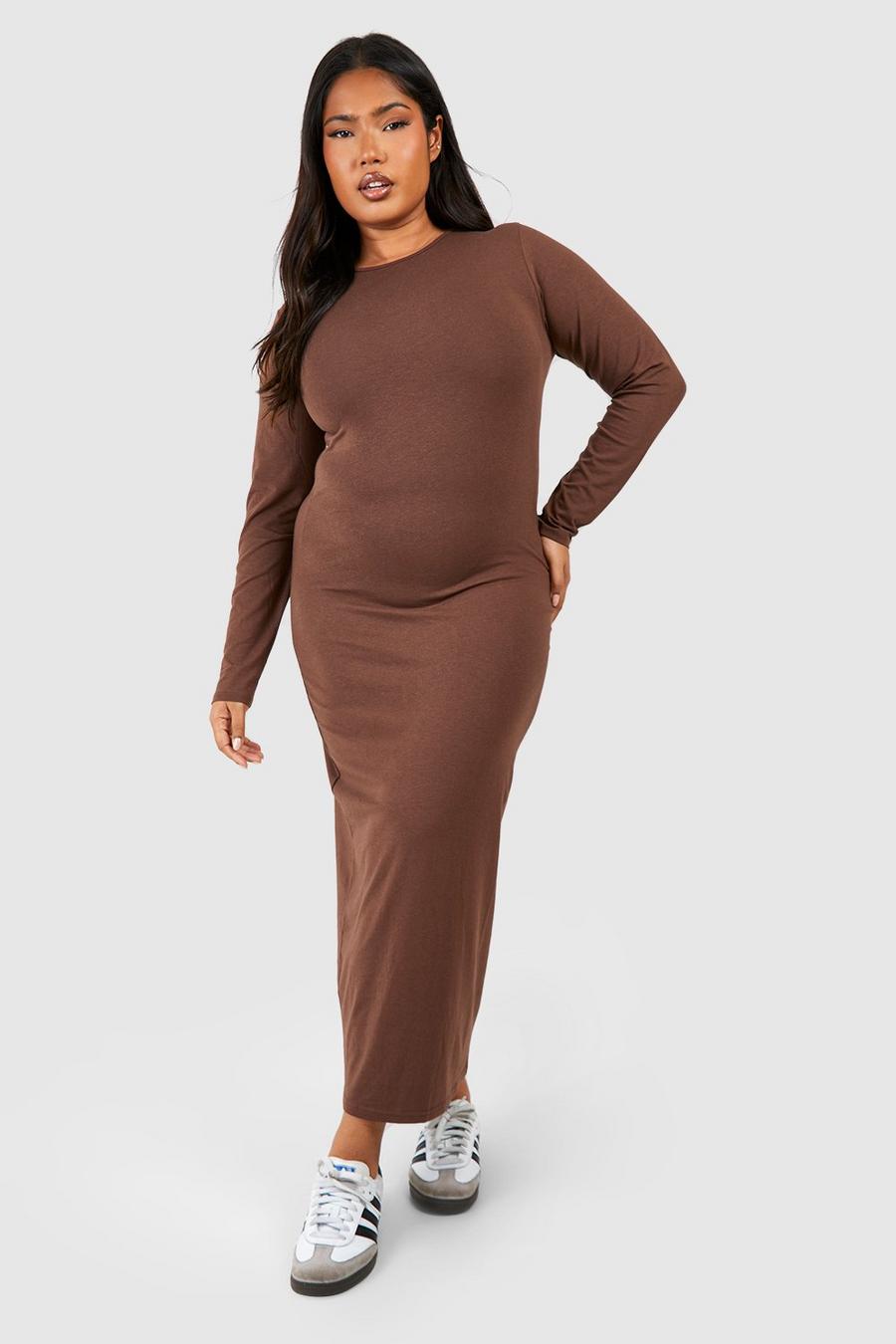 Grande taille - Robe longue premium extra douce, Chocolate image number 1