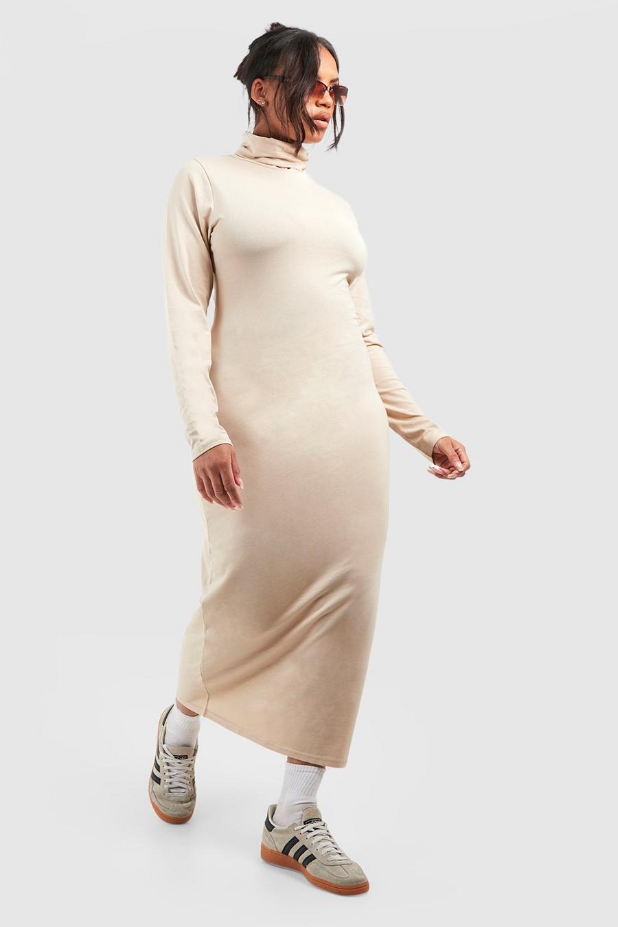 Stone Plus Premium Super Soft Turtleneck Midi Dress image number 1
