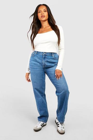 Light Brown Plus Straight Leg Jean