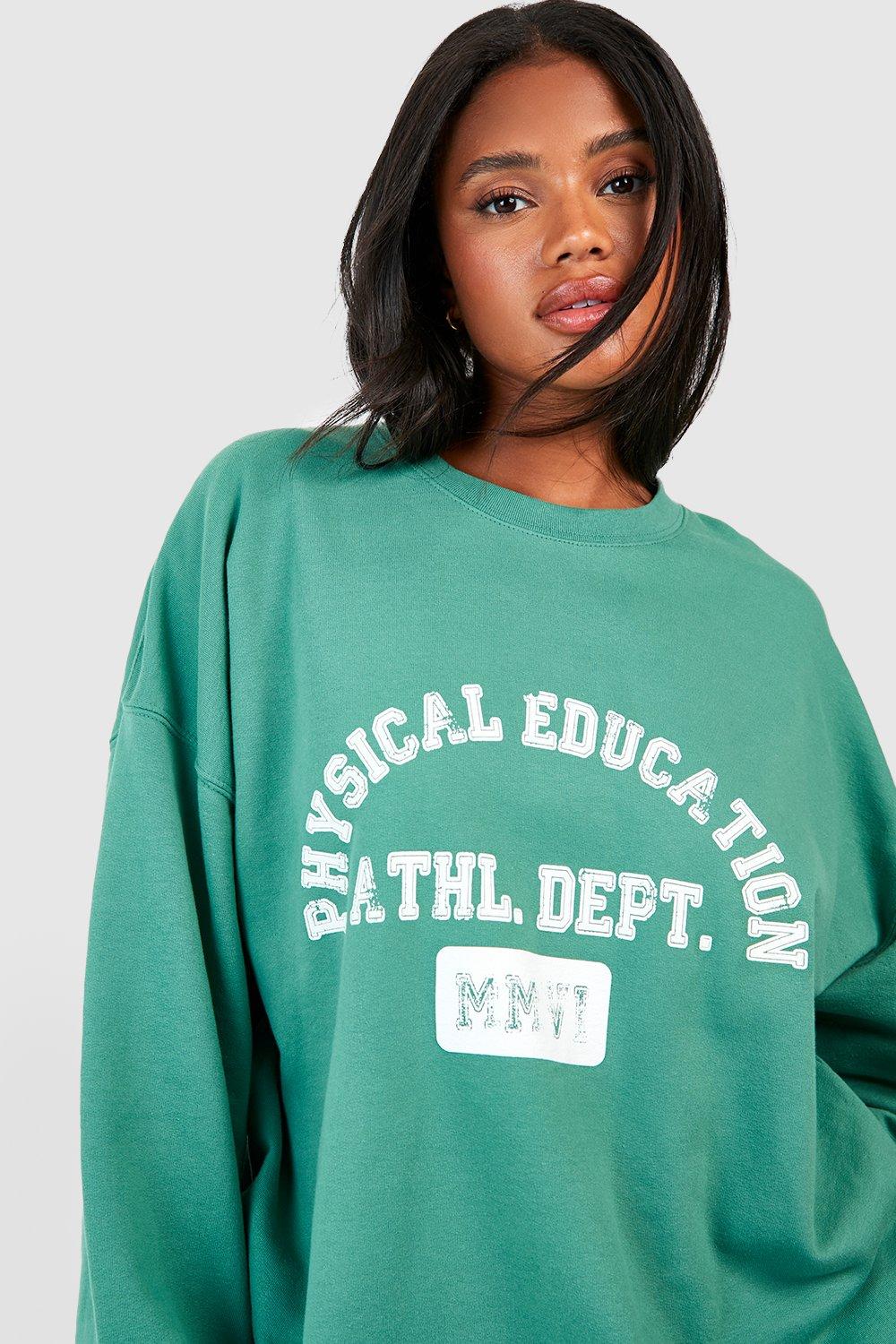 Ath Dept Slogan Printed Oversized Sweatshirt