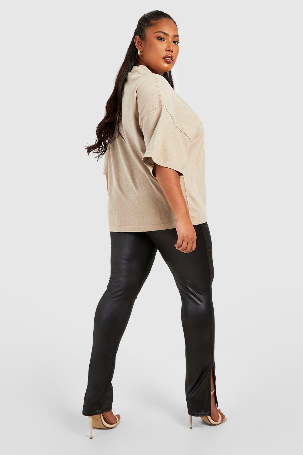 Grande taille Legging brillant fendu boohoo