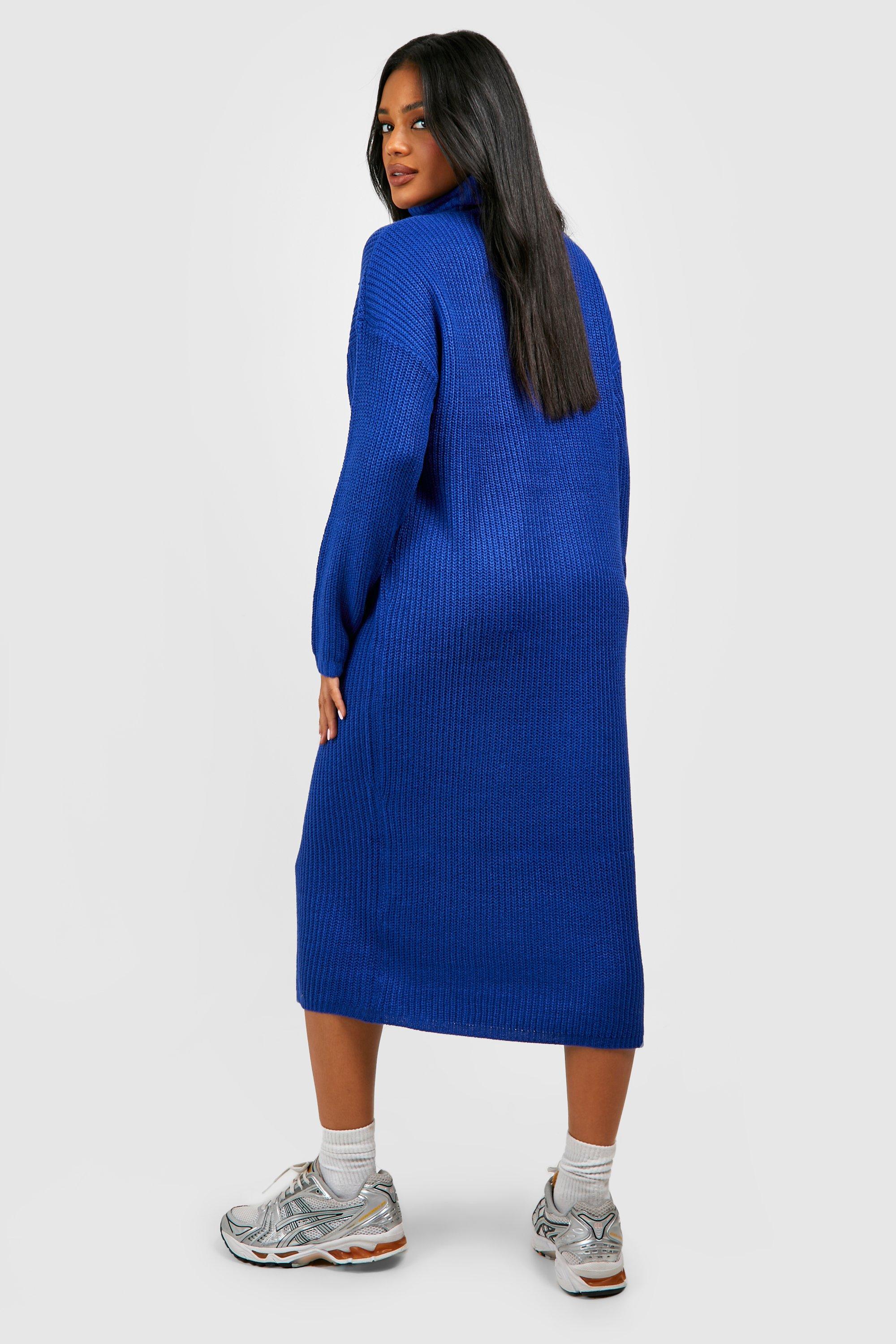 Roll Neck Midaxi Jumper Dress boohoo