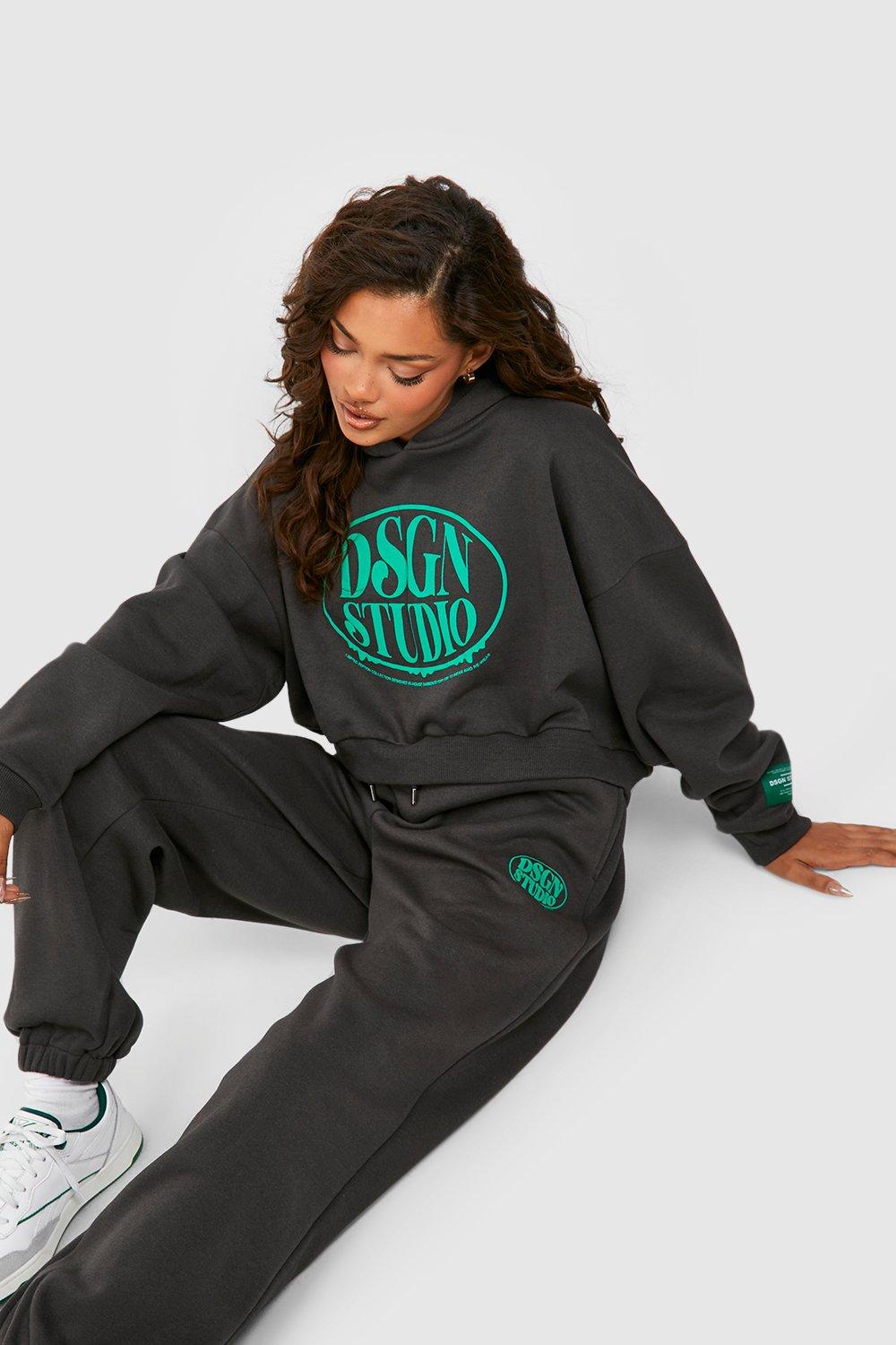 Women's Dsgn Studio Text Slogan Hooded Tracksuit