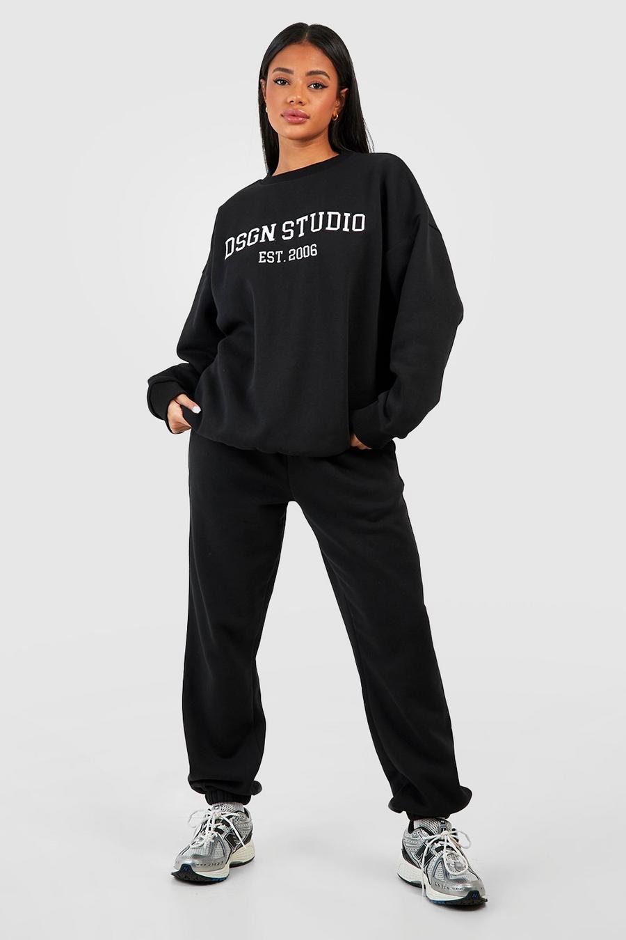 Sweatshirt-Trainingsanzug mit Dsgn Studio Appliation, Black image number 1