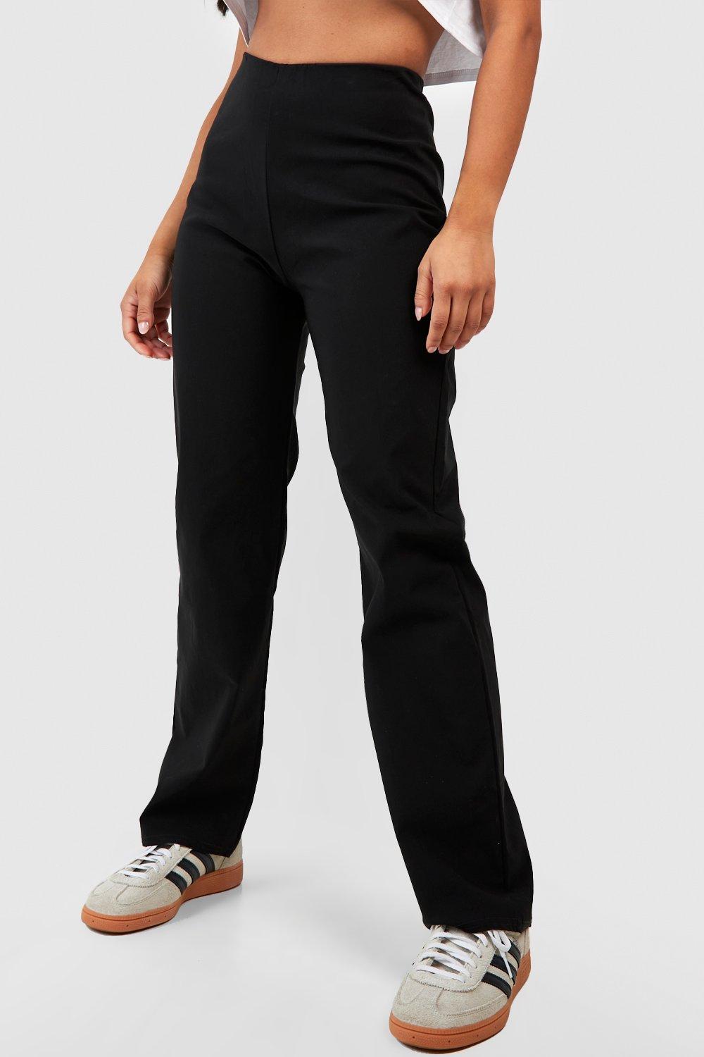 Women's Straight Leg Bengaline Pull On Stretch Work Pants Ladies