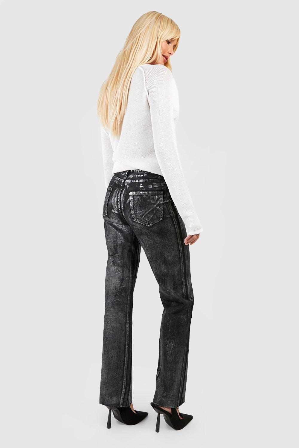 Low rise sale coated jeans