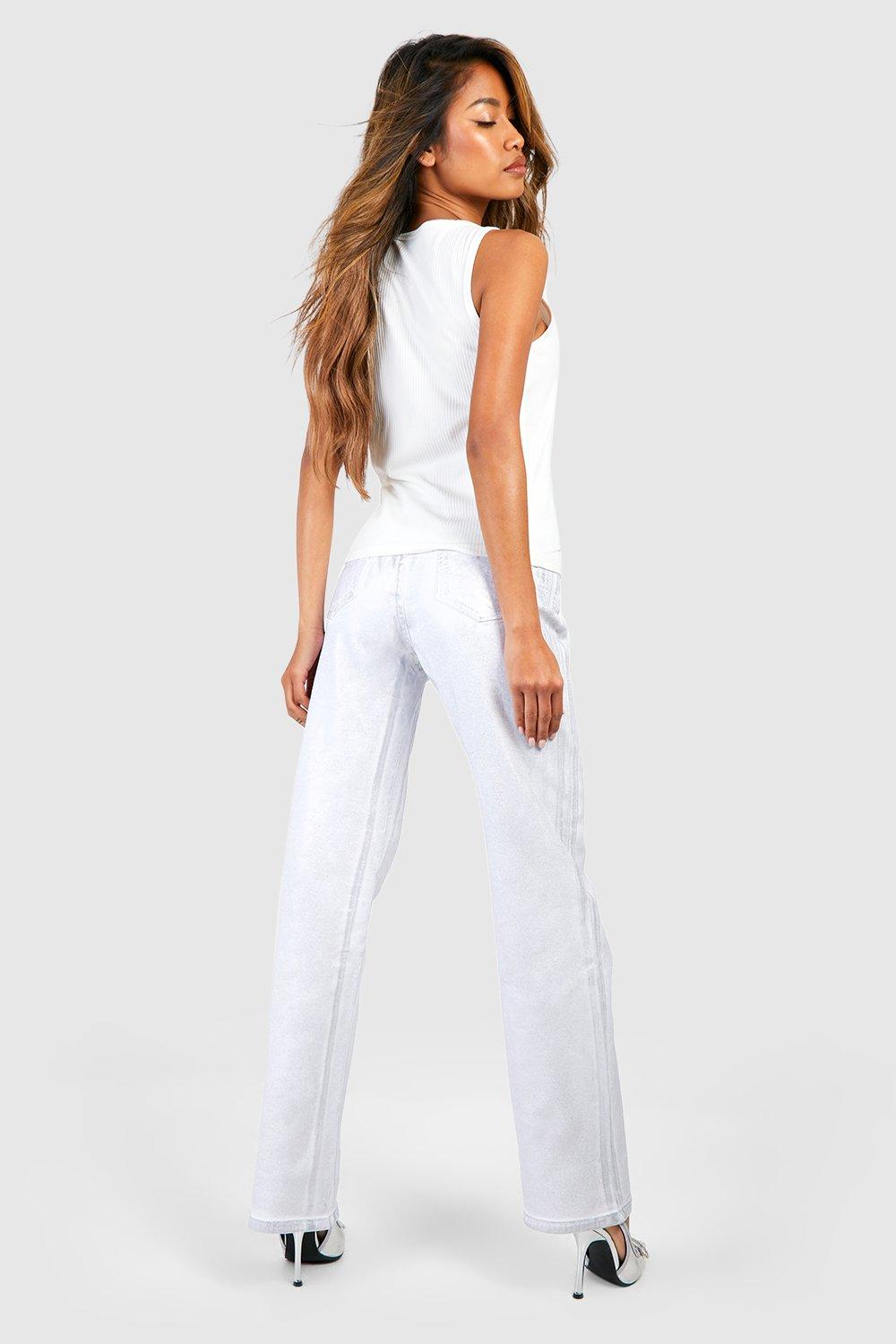 Jean enduit 2025 blanc femme