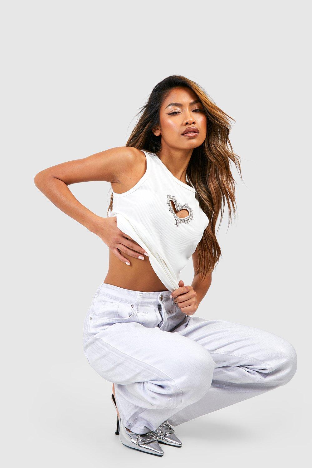 Boohoo clearance white jeans