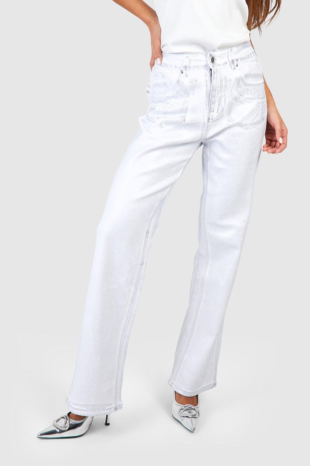 WeiB beschichtete Metallic Jeans boohoo DE