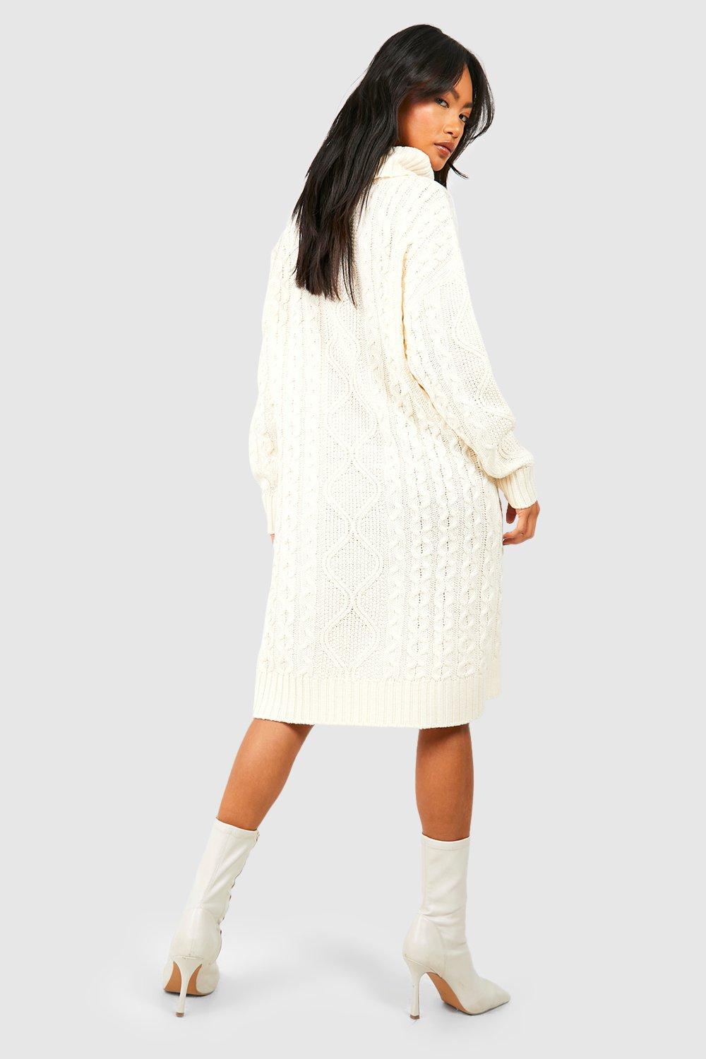 Roll neck sweater dress deals