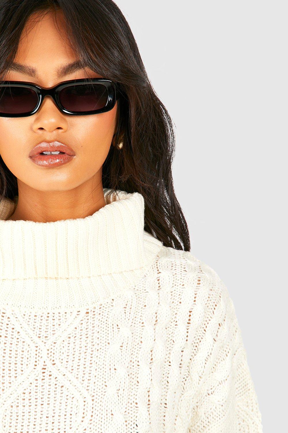 Chunky white discount roll neck jumper